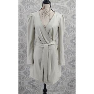 7 For all mankind faux leather women's cream wrap dress Size XS Mob wife office
